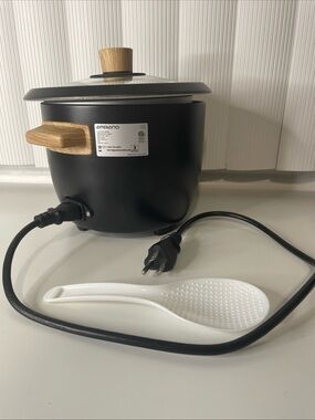Ambiano 6-Cup Pot-Style Rice Cooker - Black With Spoon